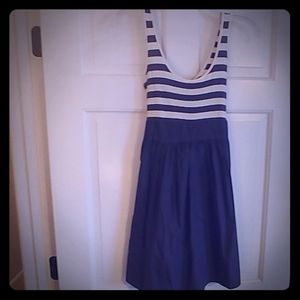 Grey striped tie back mini dress